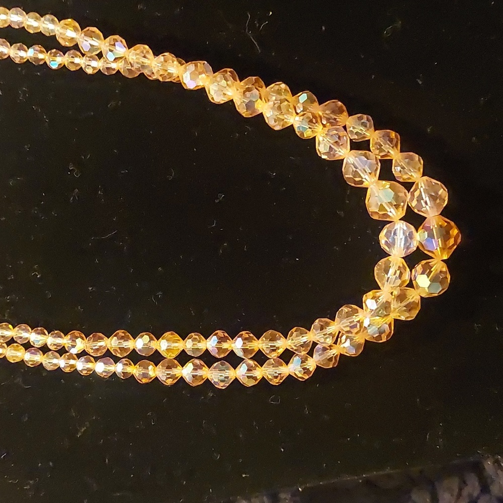 Pink Glass Bead Necklace.